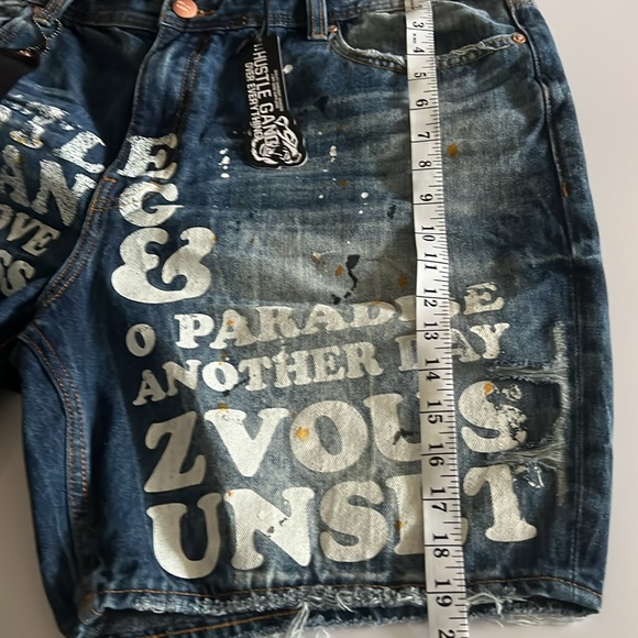 NWT Hustle Gang Over Everything Shorts Men’s Blue Rendezvous Denim Size: 42 - Picture 8 of 9
